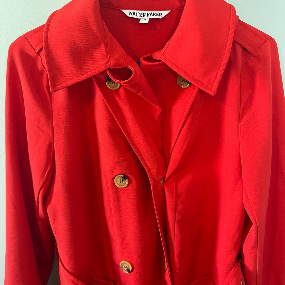 New without tags Walter Baker Freya Red Trench Coat Jacket Size Small - Picture 5 of 16
